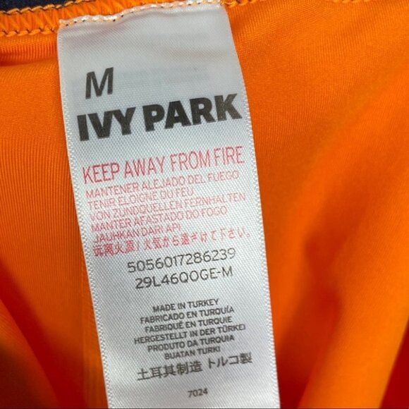 Ivy Park Beyonce Orange High Rise Leggings Size Medium Active Logo Waist Pants M - Picture 7 of 11